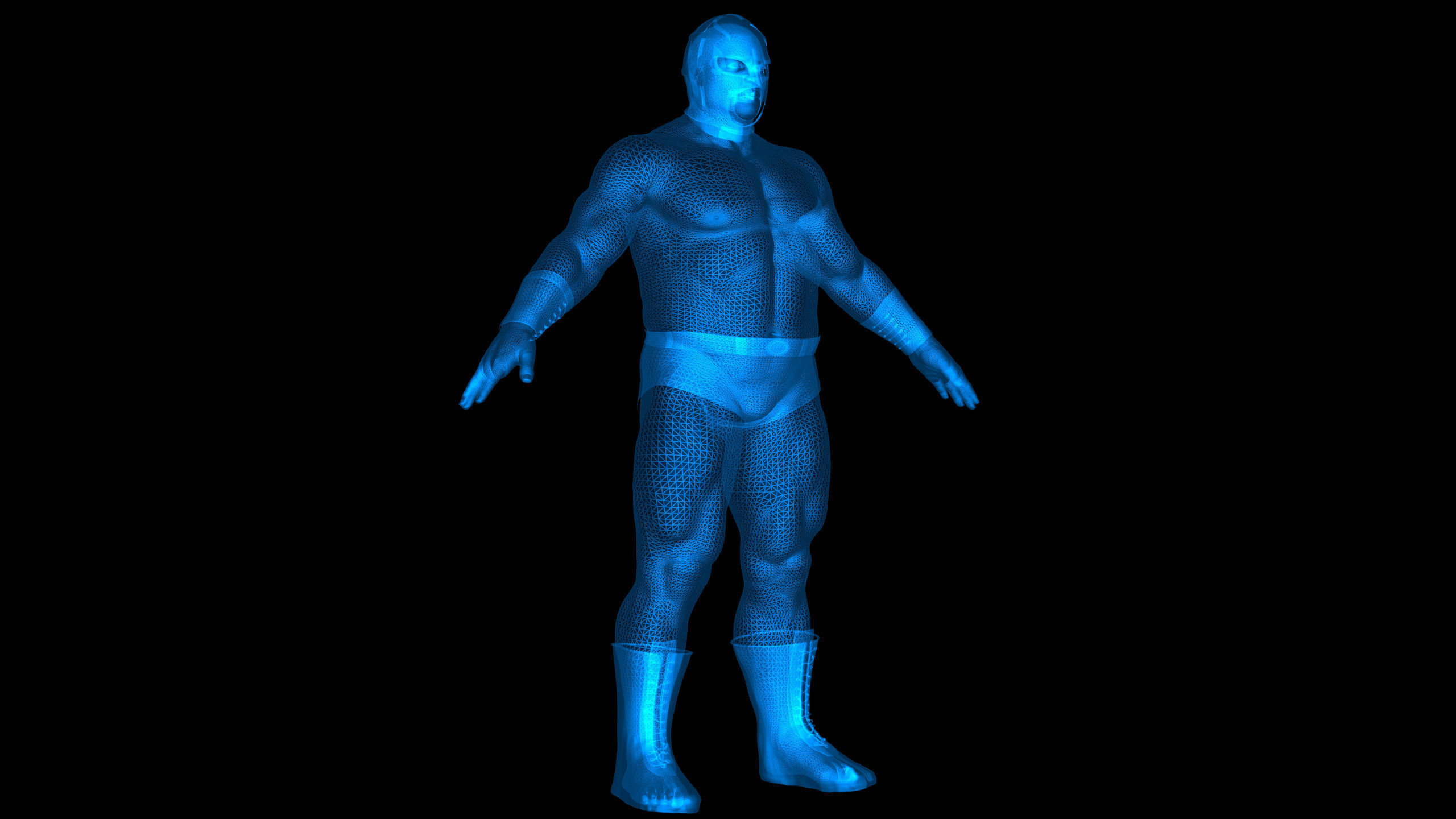 Male Mexican Wrestler - Luchador  3D model_1