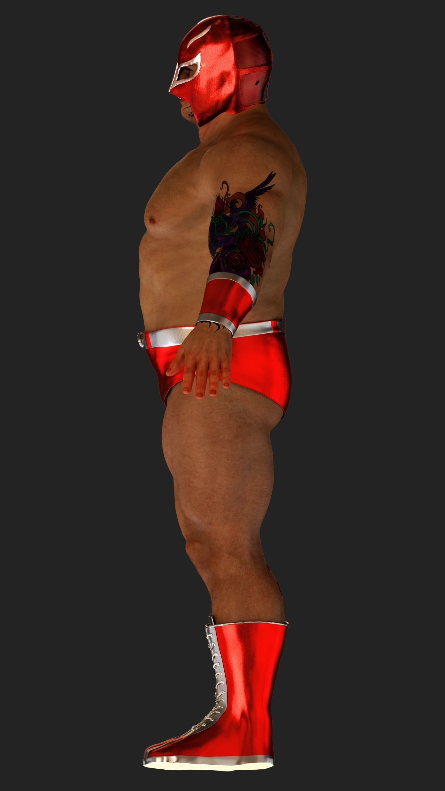 Male Mexican Wrestler - Luchador  3D model_5