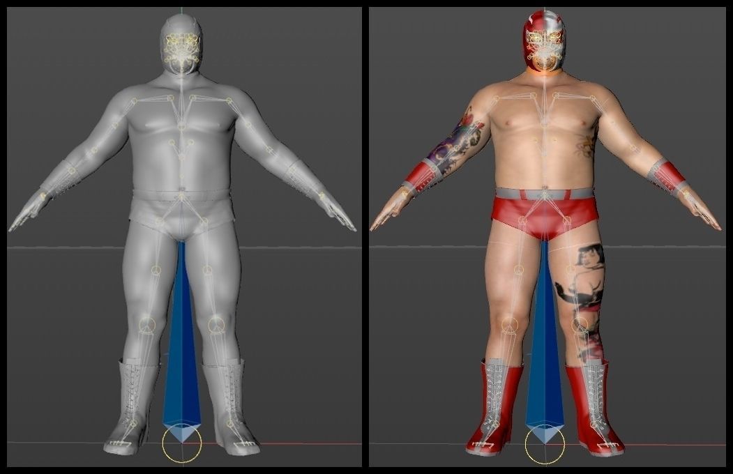 Male Mexican Wrestler - Luchador  3D model_8
