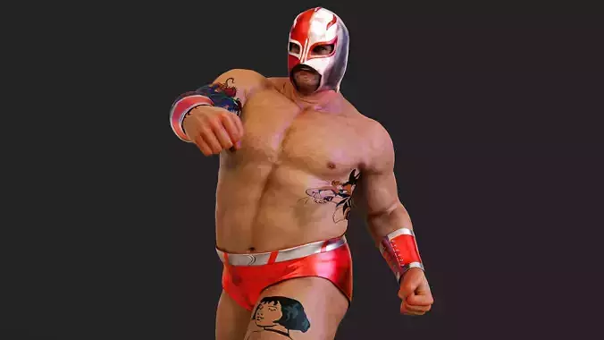Male Mexican Wrestler - Luchador  3D model