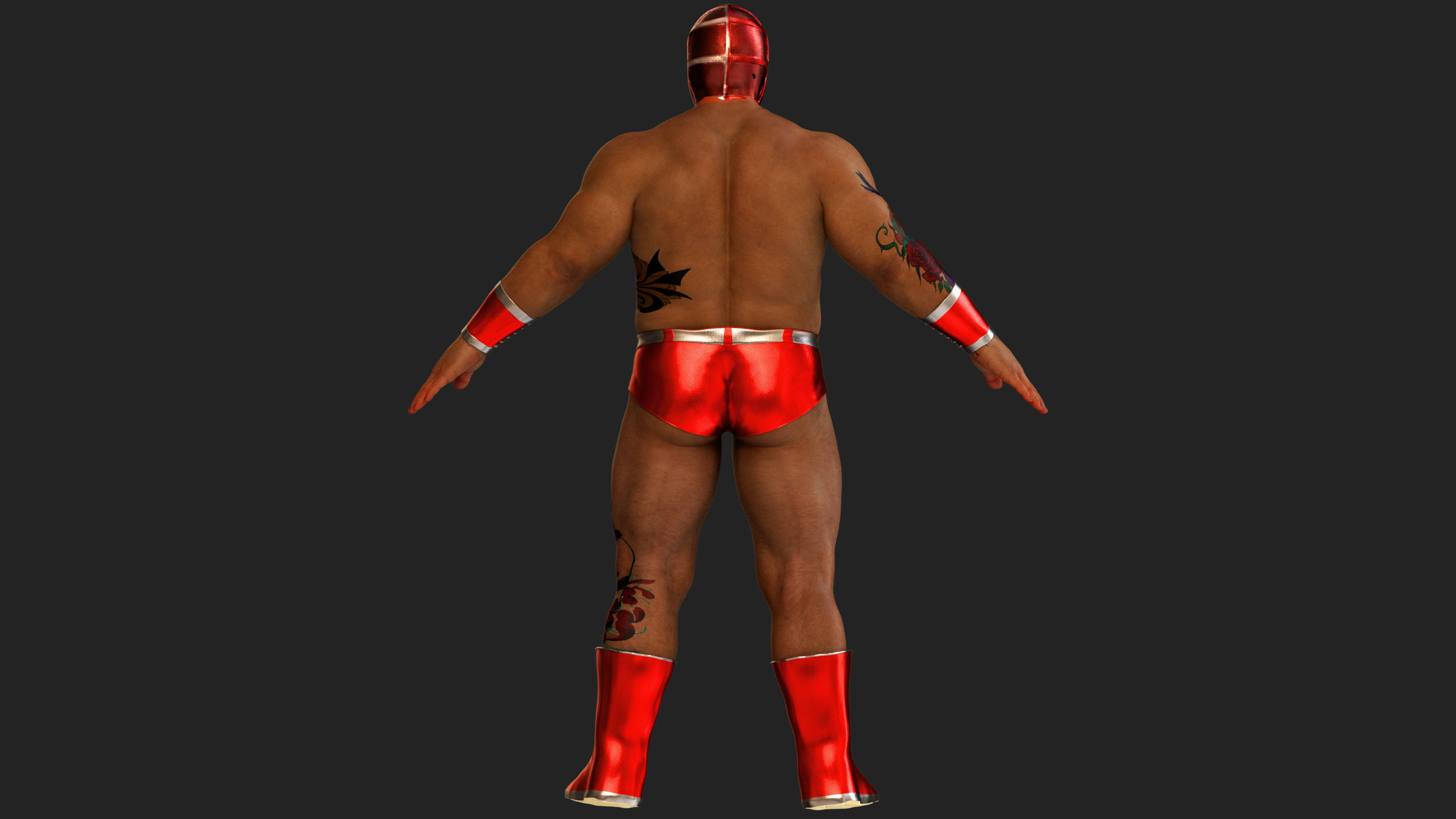 Male Mexican Wrestler - Luchador  3D model_7