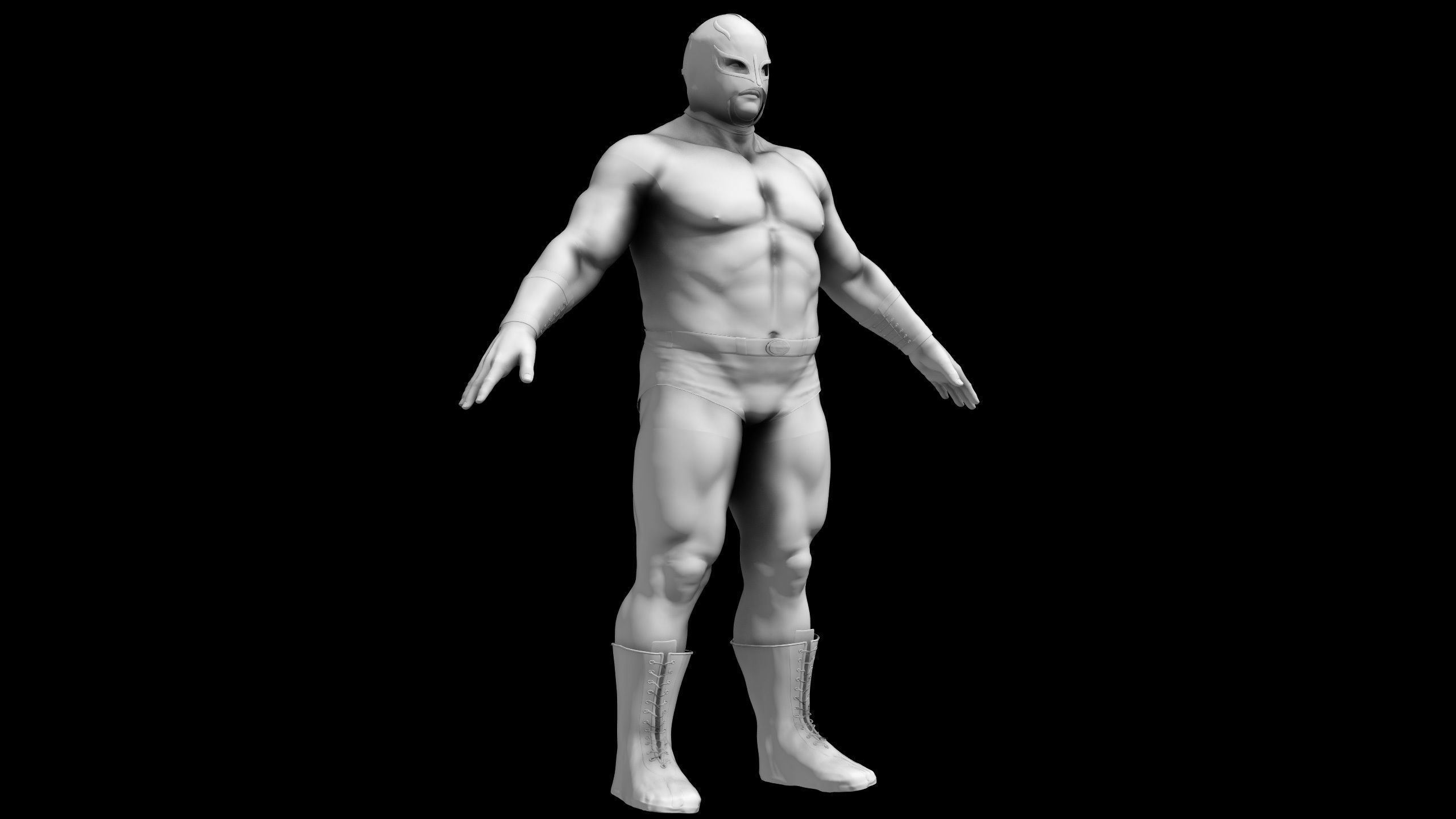 Male Mexican Wrestler - Luchador  3D model_2
