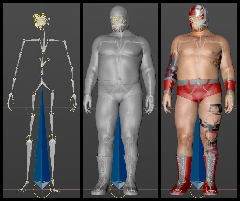 Male Mexican Wrestler - Luchador  3D model_9