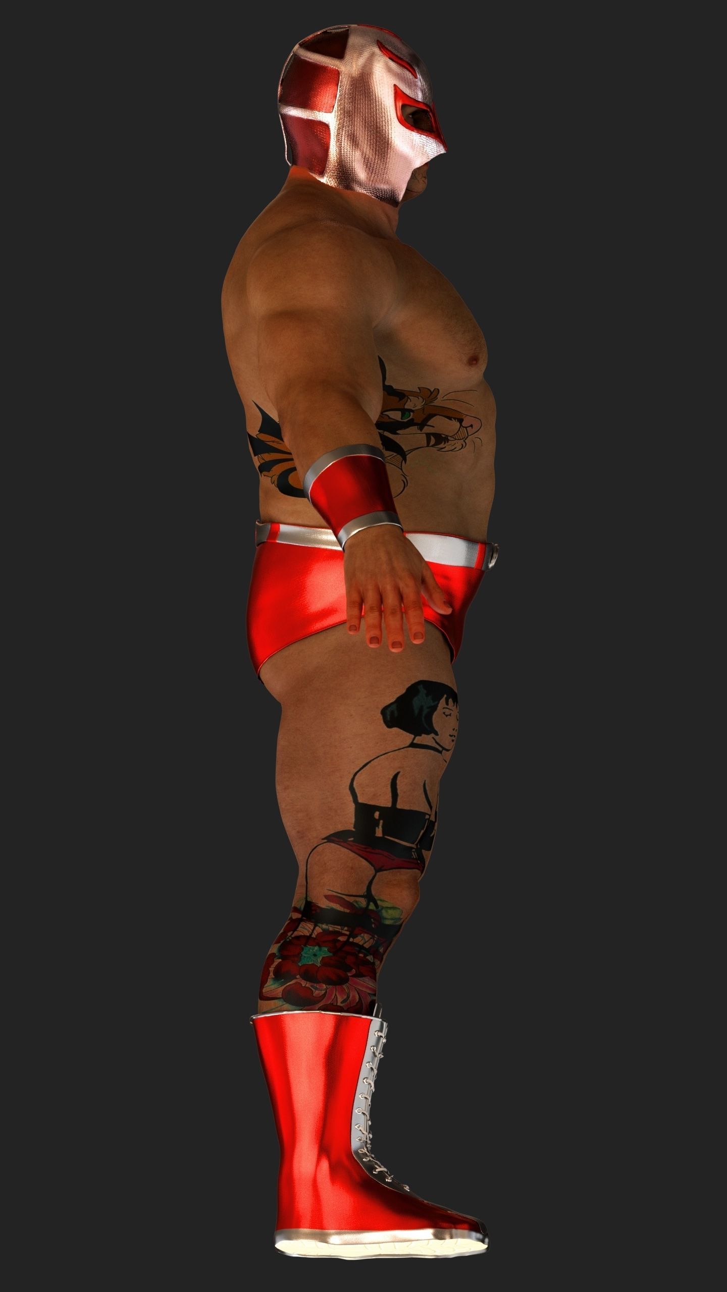 Male Mexican Wrestler - Luchador  3D model_6