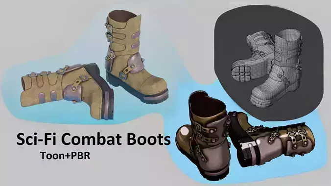 Metal Leather Boots Sci-Fi Combat Boots