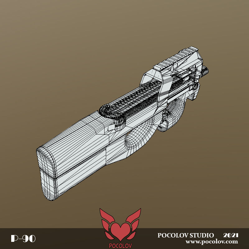 3D model P90 Submachine Gun VR / AR / low-poly | CGTrader