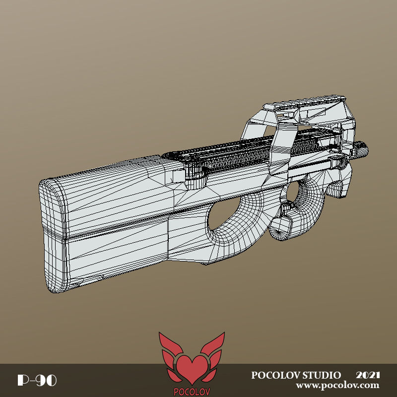 3D model P90 Submachine Gun VR / AR / low-poly | CGTrader