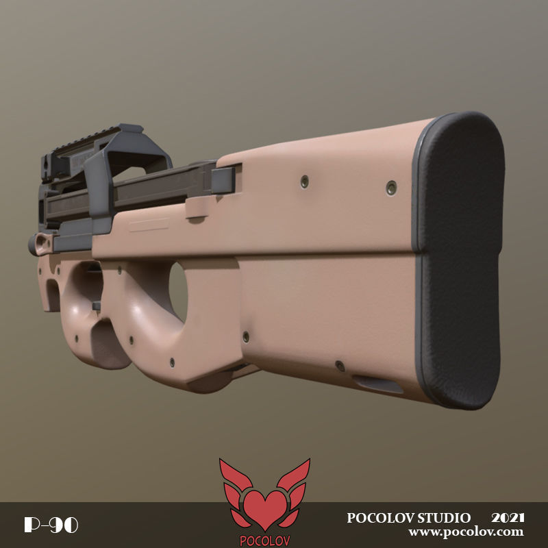 3D model P90 Submachine Gun VR / AR / low-poly | CGTrader