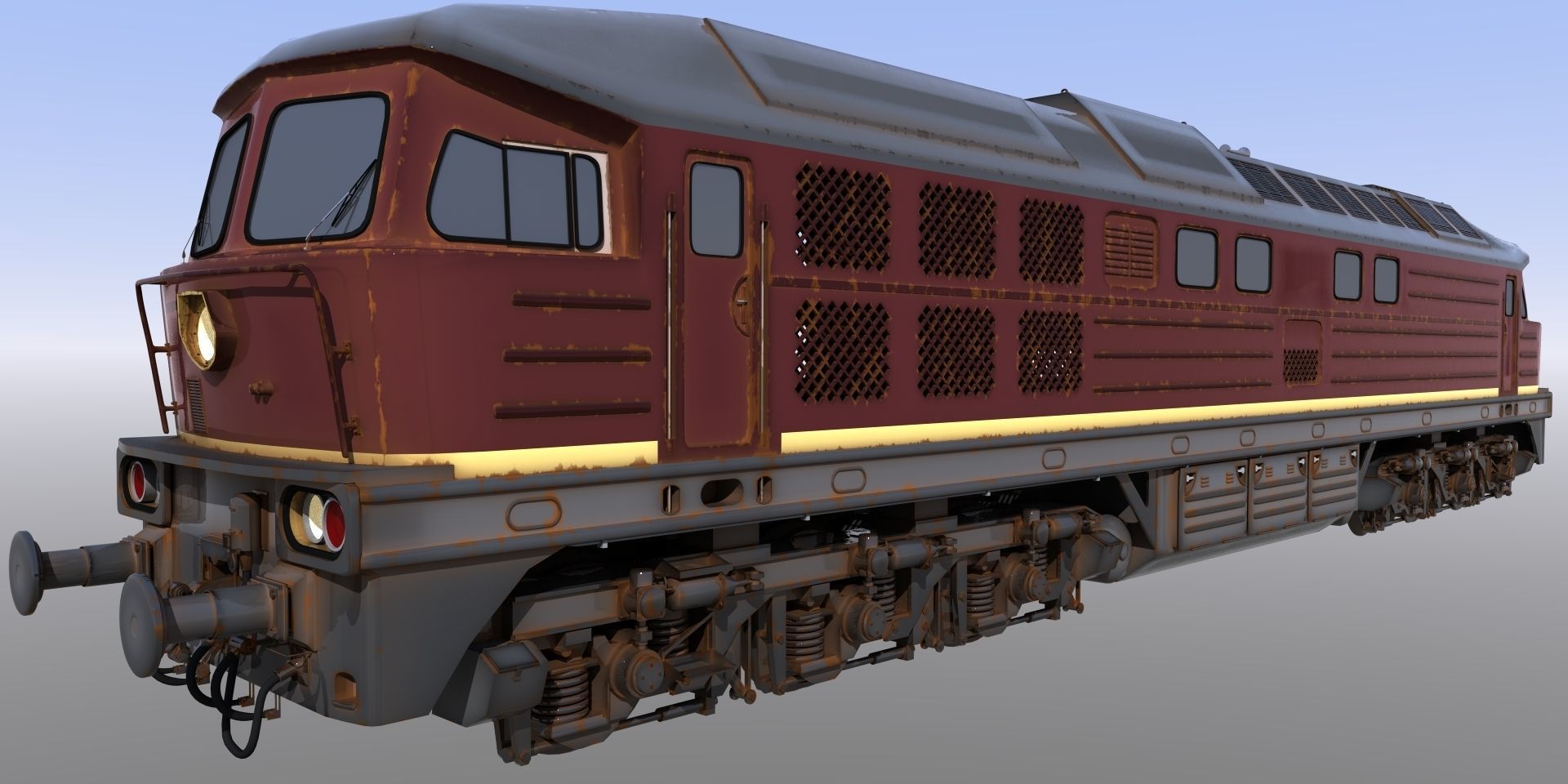 Ludmilla train engine Free 3D model_4