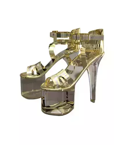 Gold High Heels Shoes