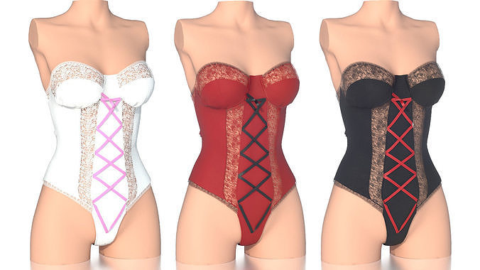  LACE BODY 3 Low-poly 3D model