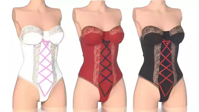  LACE BODY 3 Low-poly 3D model