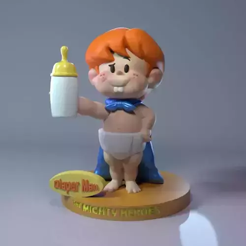 Diaper-Man - The Mighty Heroes 3D print model Diaper-Man - The Mighty Heroes 3D print model