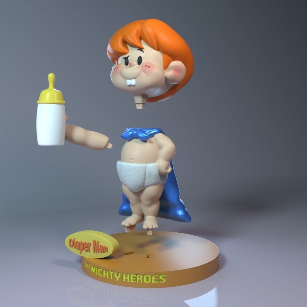 Diaper-Man - The Mighty Heroes 3D print model_4