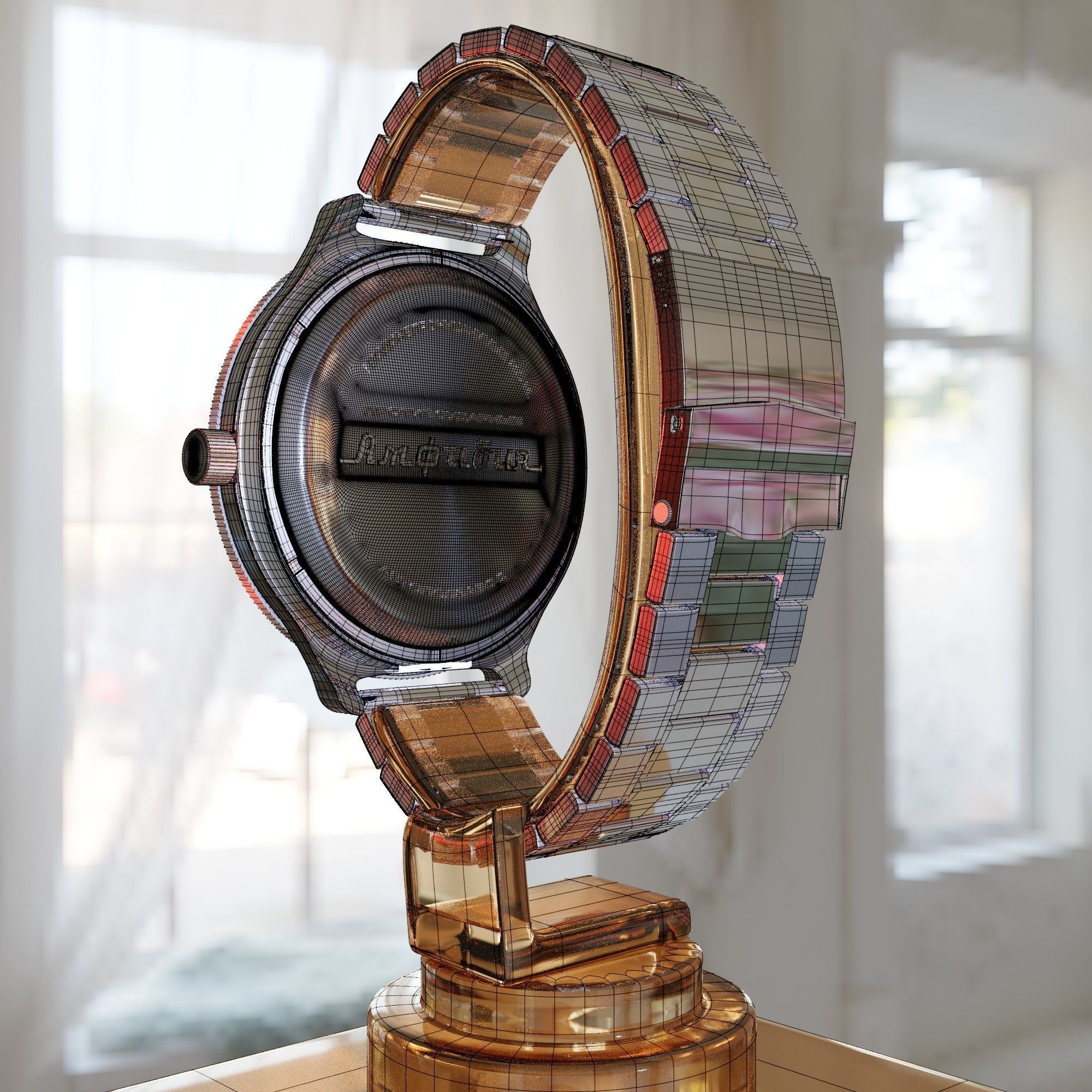 Vostok-Ambibia watch   Low-poly 3D model_18