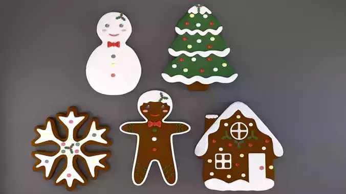 set of gingerbread cookies