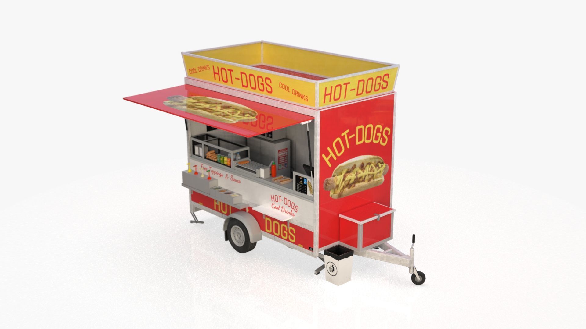 Hot dog Stand Low-poly 3D model_26