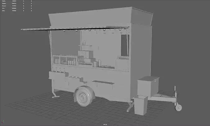 Hot dog Stand Low-poly 3D model 7