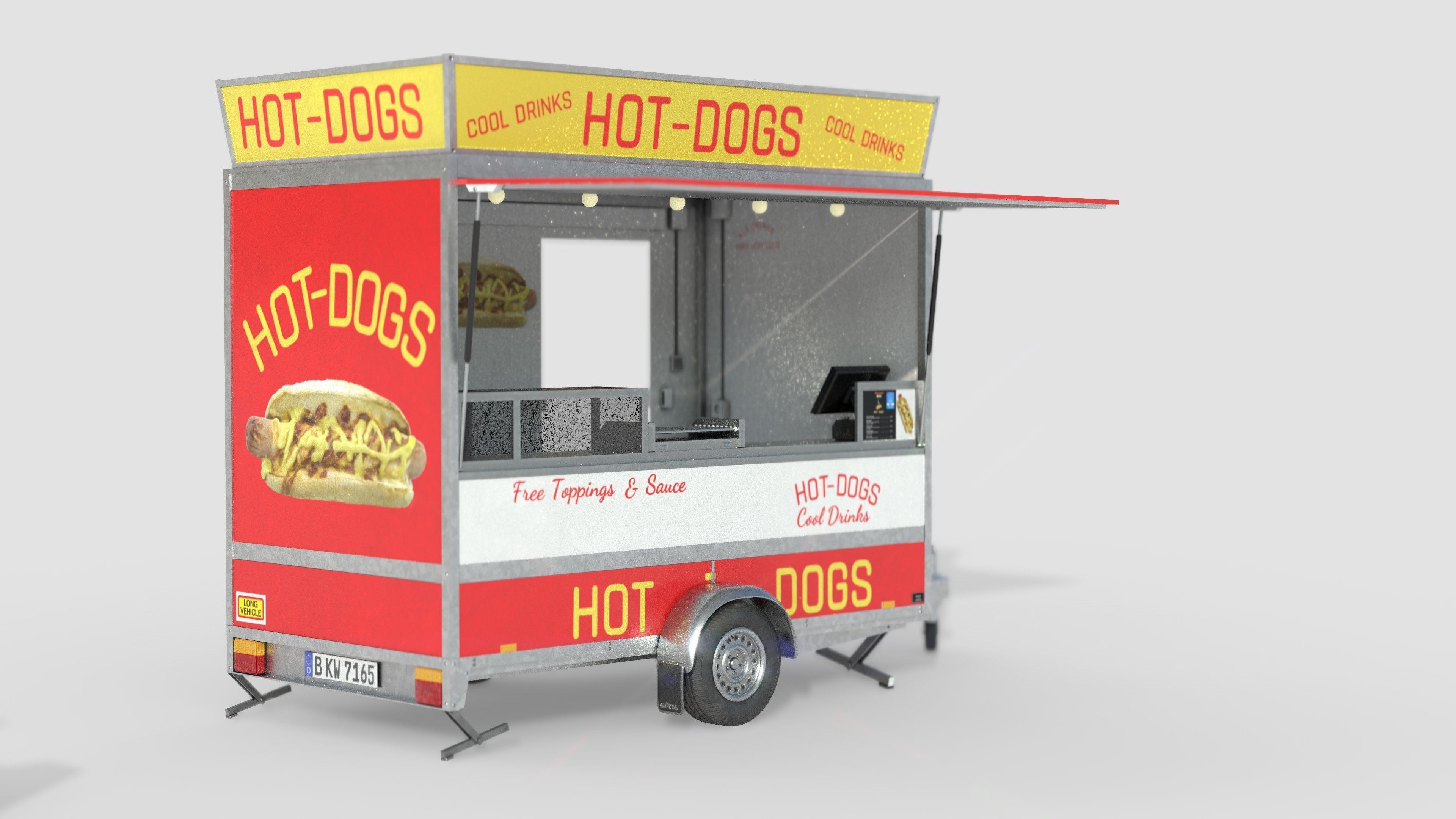 Hot dog Stand Low-poly 3D model_19