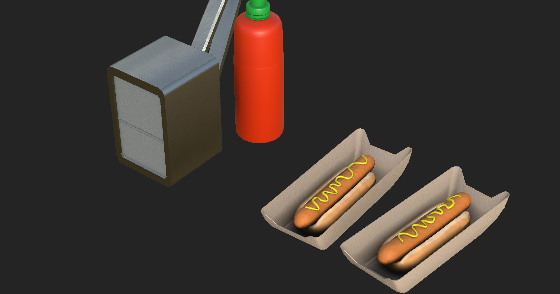 Hot dog Stand Low-poly 3D model_18