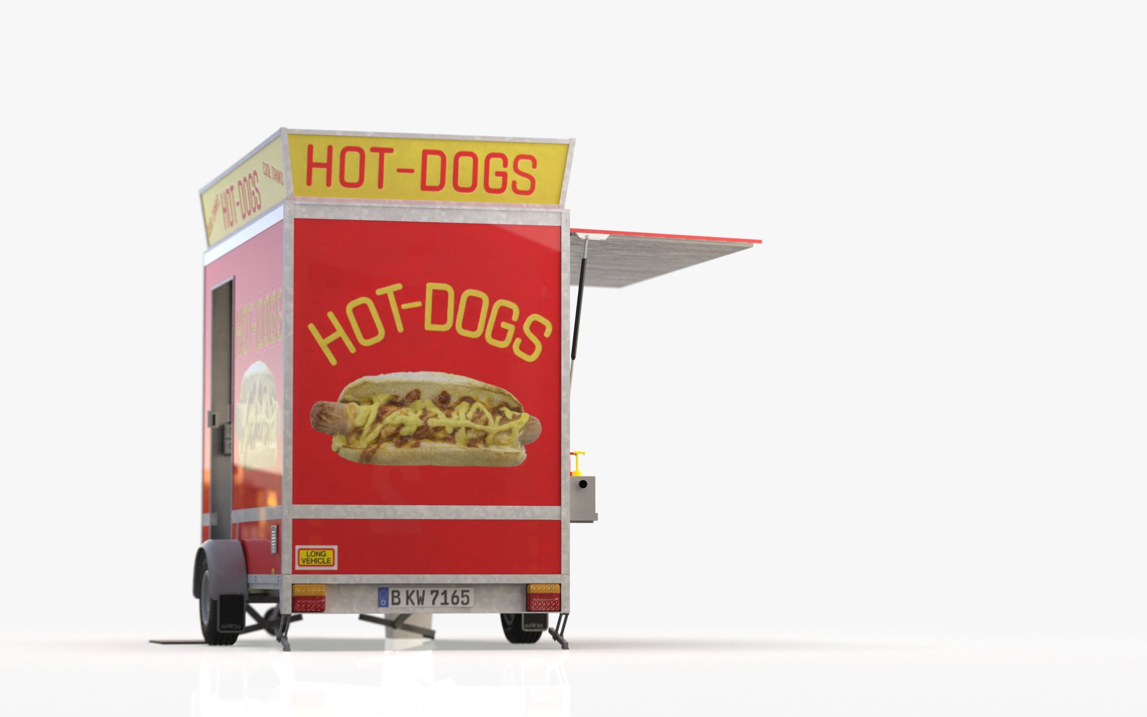 Hot dog Stand Low-poly 3D model_4