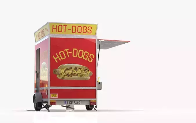Hot dog Stand Low-poly 3D model 4