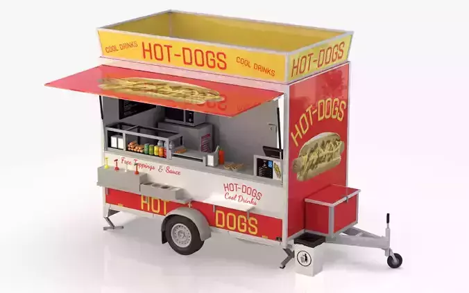 Hot dog Stand Low-poly 3D model