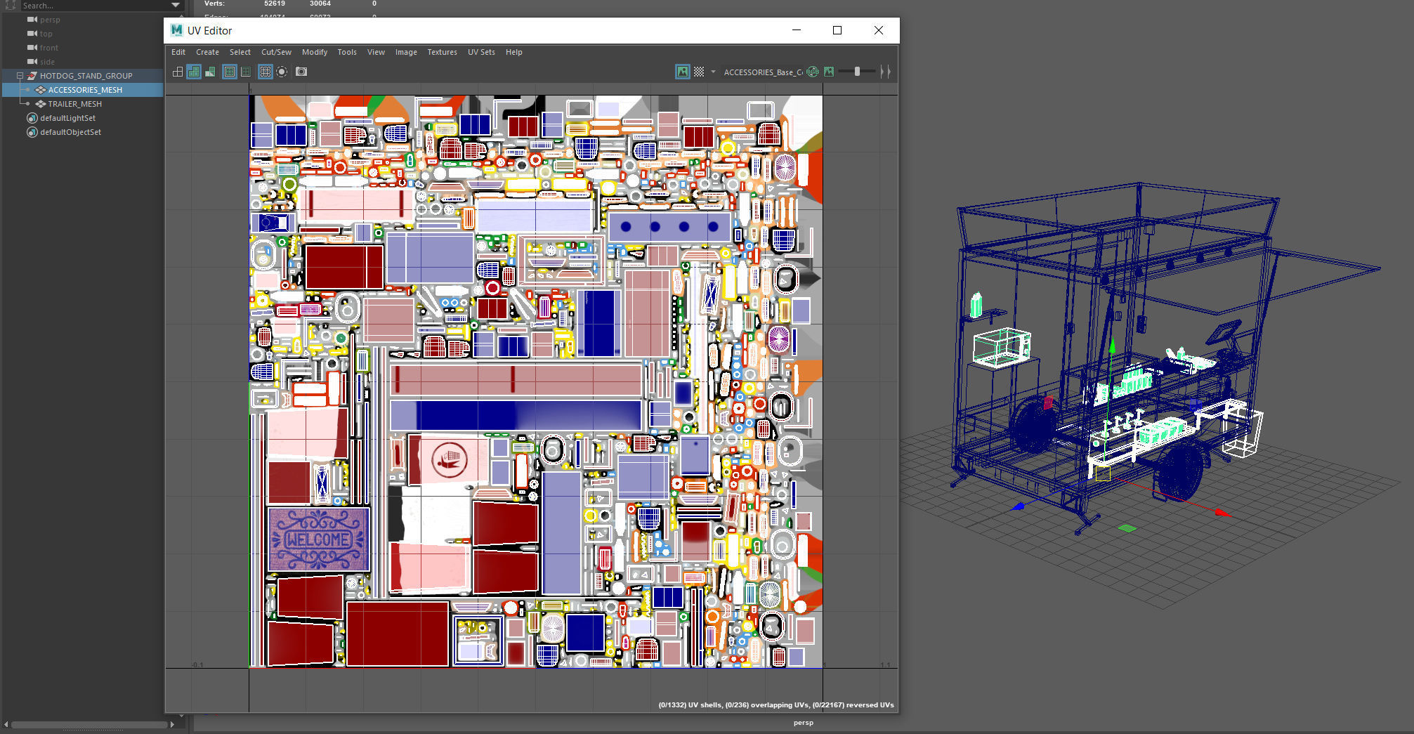 Hot dog Stand Low-poly 3D model_12