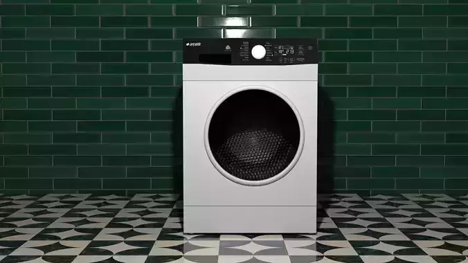 3d washing machine Low-poly 3D model