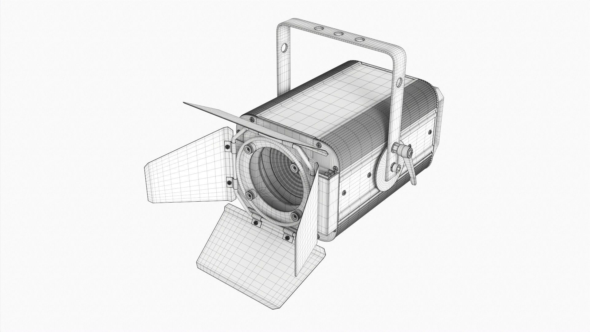 Theatre LED spotlight 3D model_7