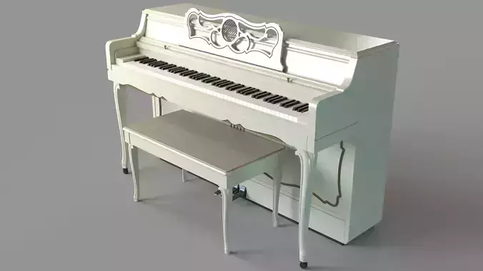 Art Nouveau White Piano