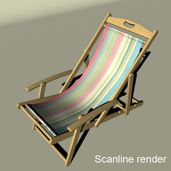 Beach Chair High Detail 3D model_8
