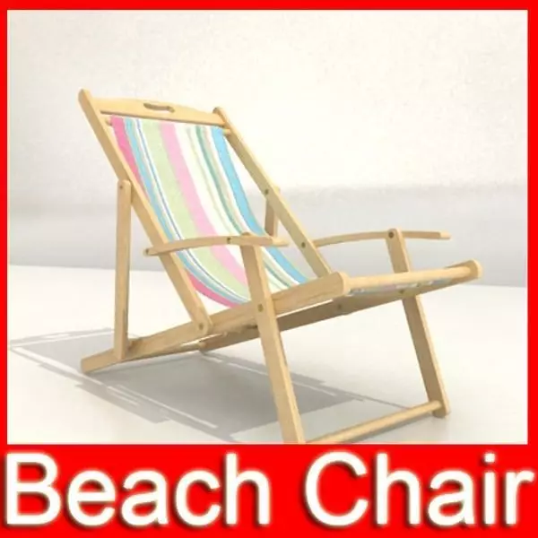 Beach Chair High Detail 3D model_0