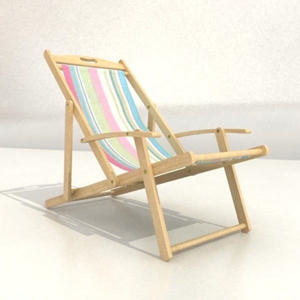 Beach Chair High Detail 3D model_2