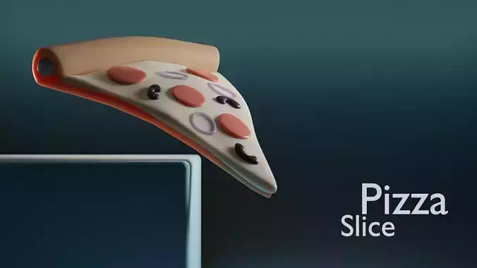 Pizza Slice Illustration 3D model