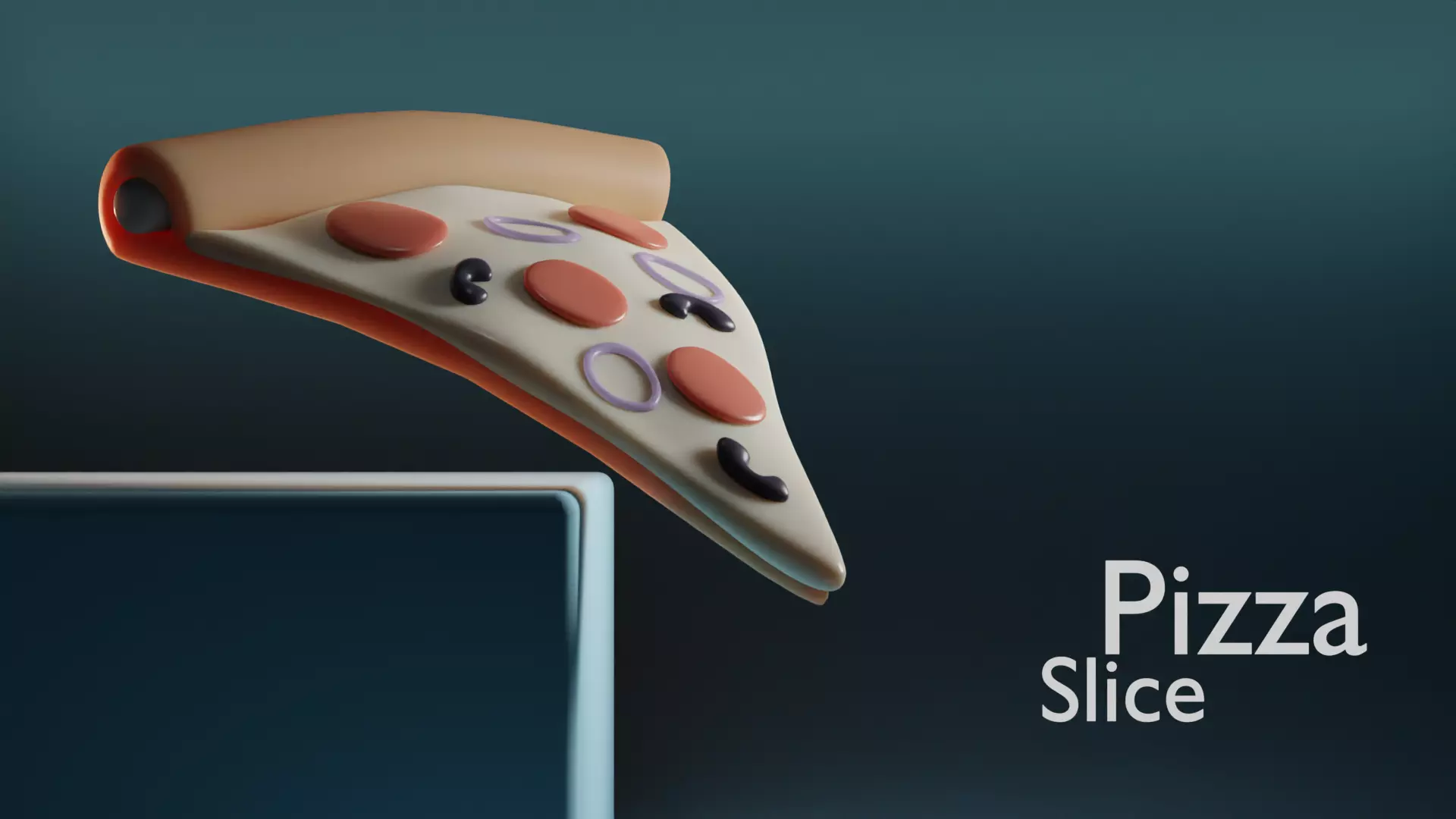 Pizza Slice Illustration 3D model_0