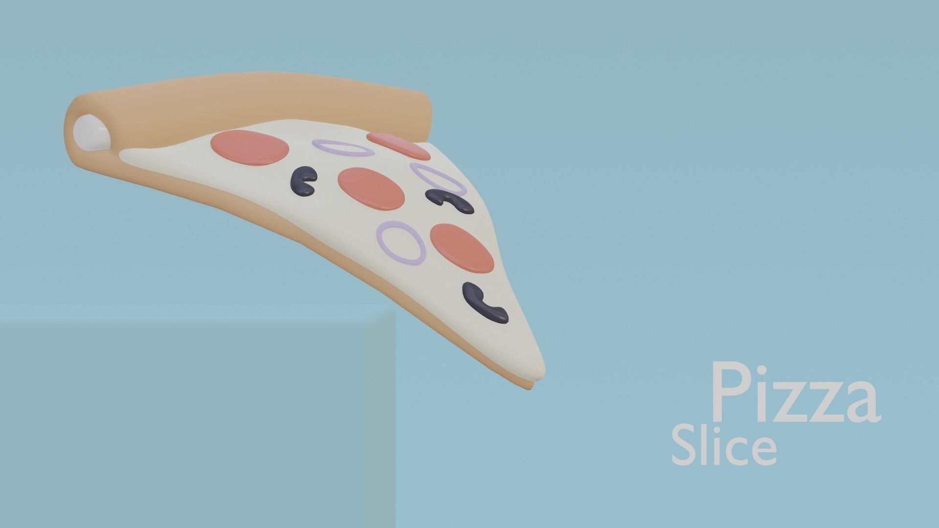 Pizza Slice Illustration 3D model_5