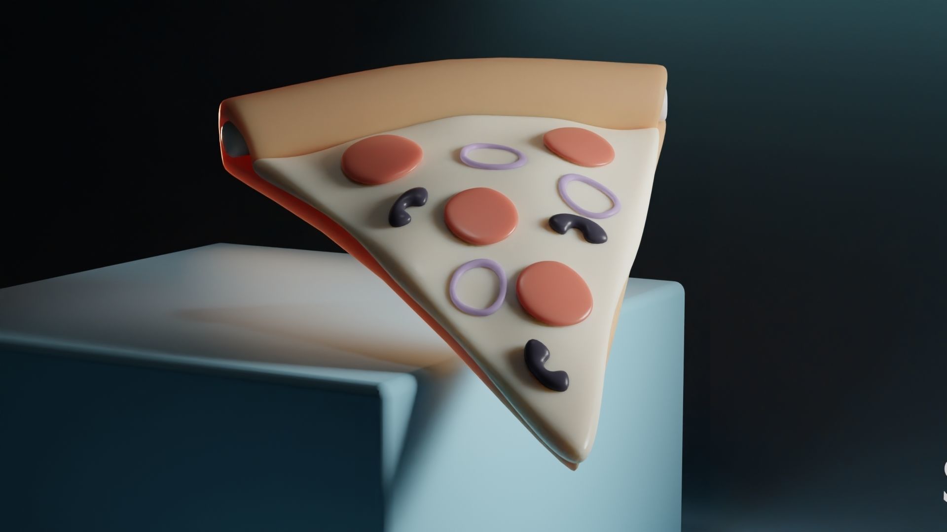 Pizza Slice Illustration 3D model_2