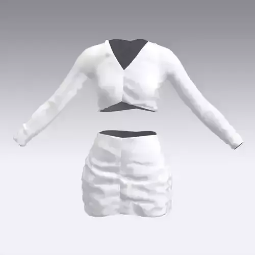BLOUSE ELASTIC SKIRT WHITE LOOK
