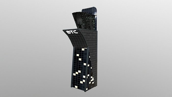 Cyberpunk City - Building 20 - BTC Skyscraper Low-poly 3D model