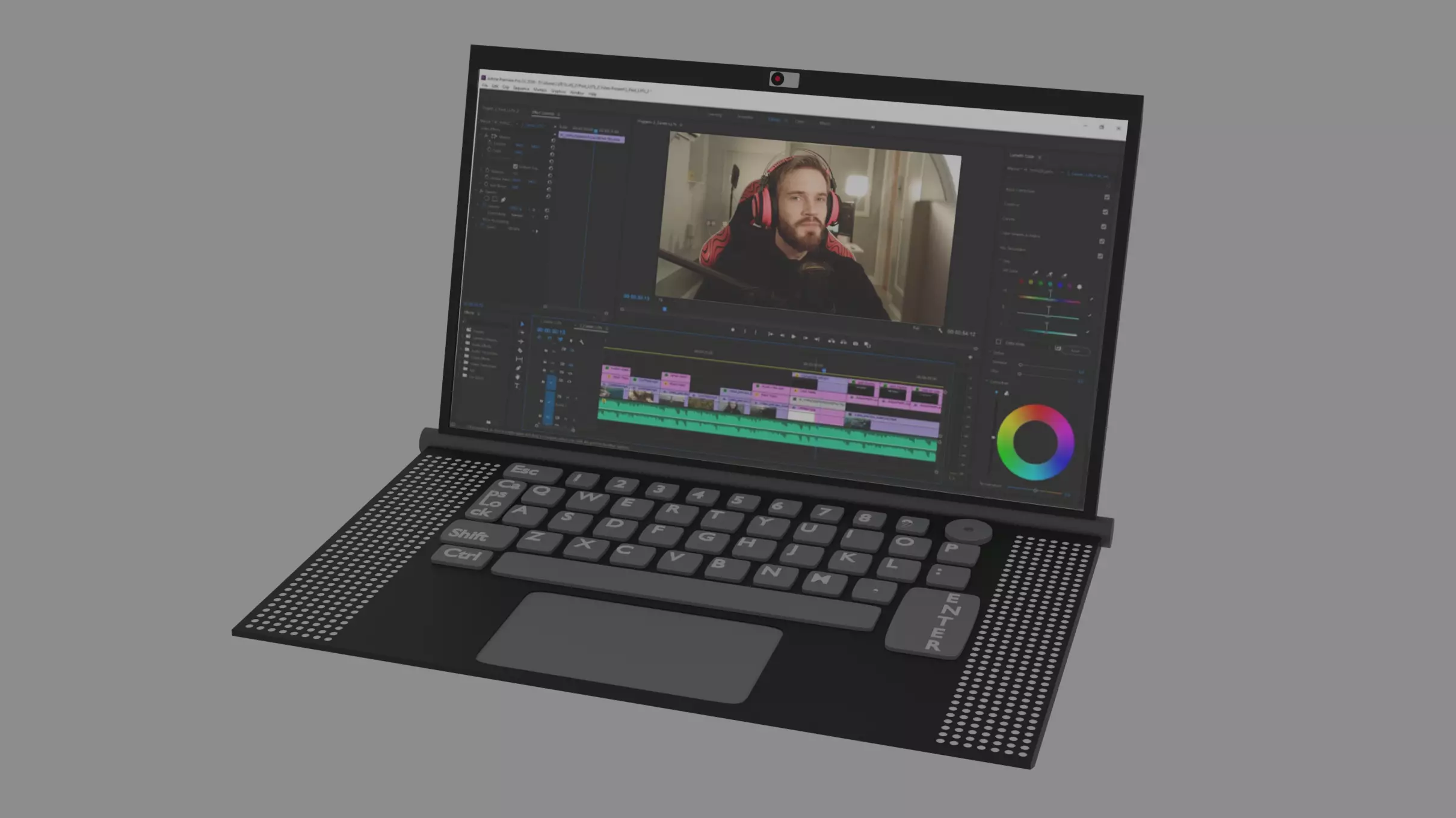 Laptop with camera 3D model