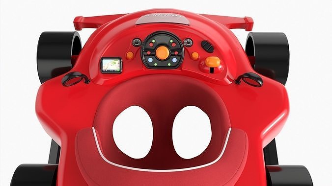 Racing car baby walker 3D model 5