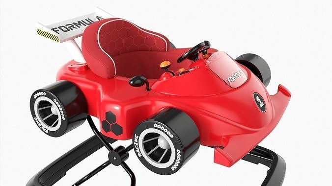 Racing car baby walker 3D model 4