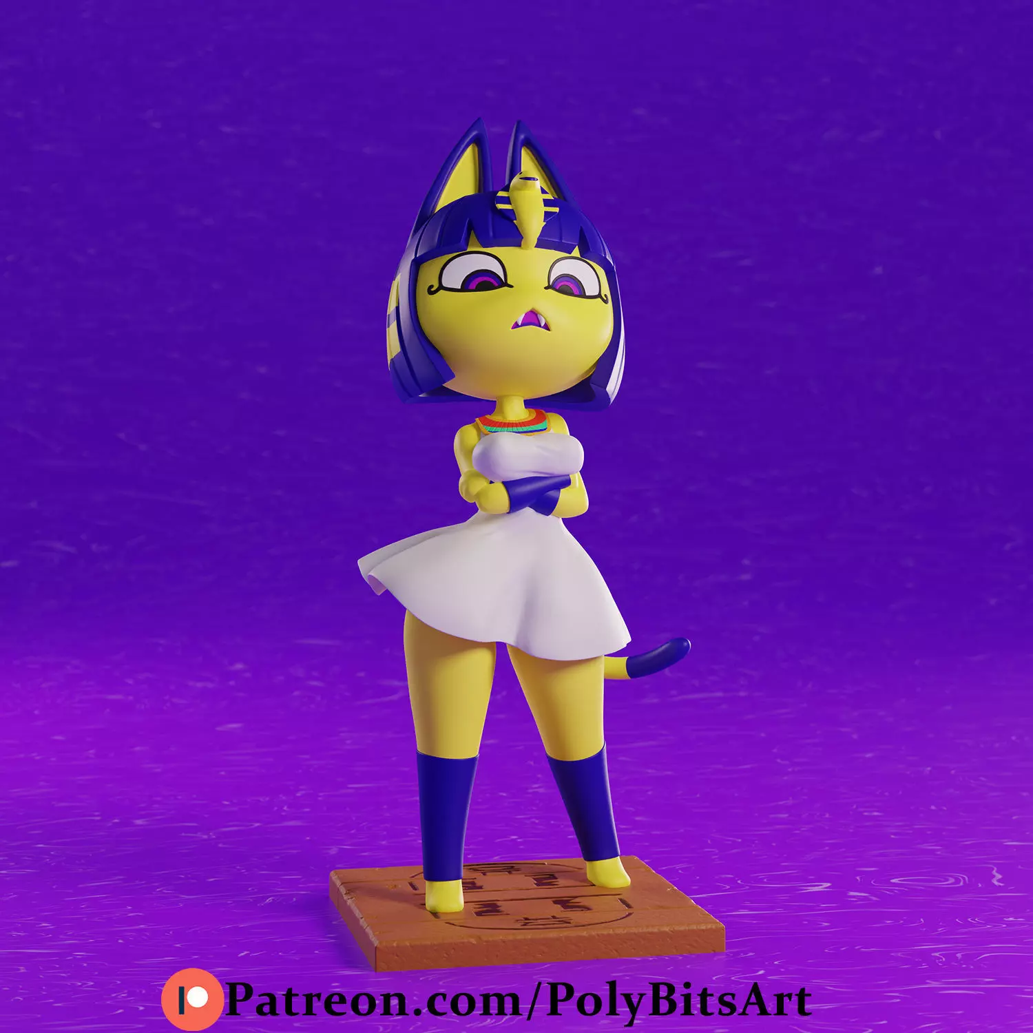 Ankha Figure with interchangeable head 3D print model_0