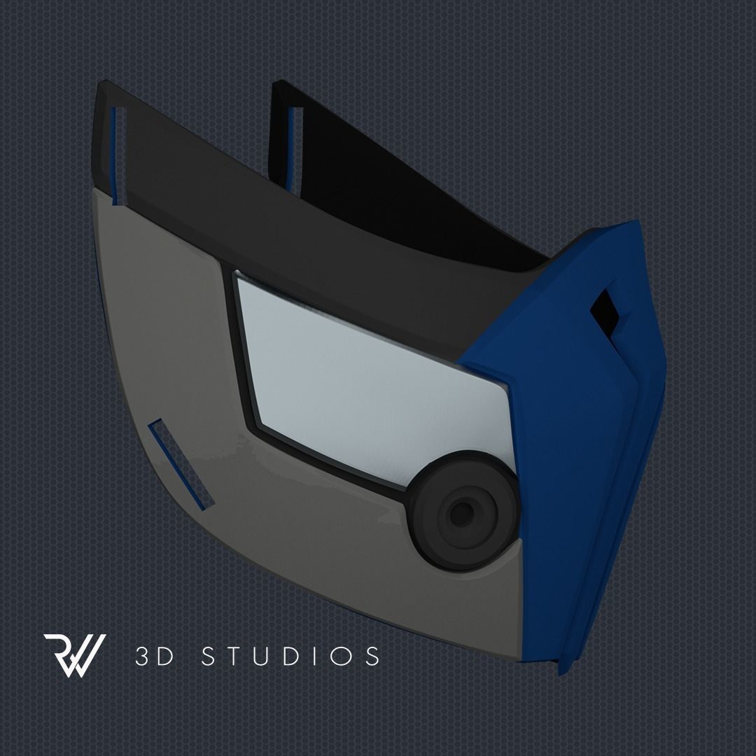 MK11 Sub-Zero Mask V12 - STL File 3D print model_1