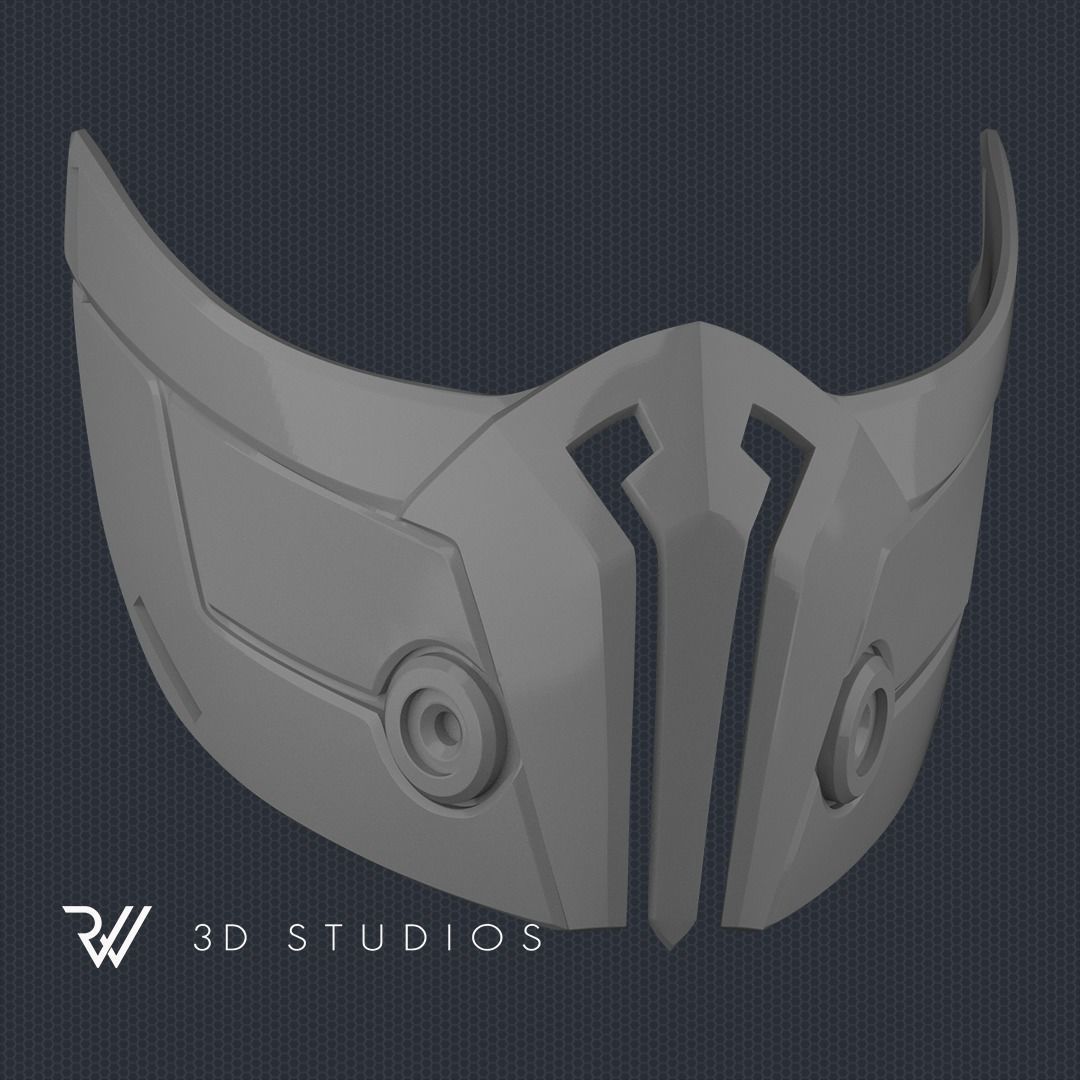 MK11 Sub-Zero Mask V12 - STL File 3D print model_3