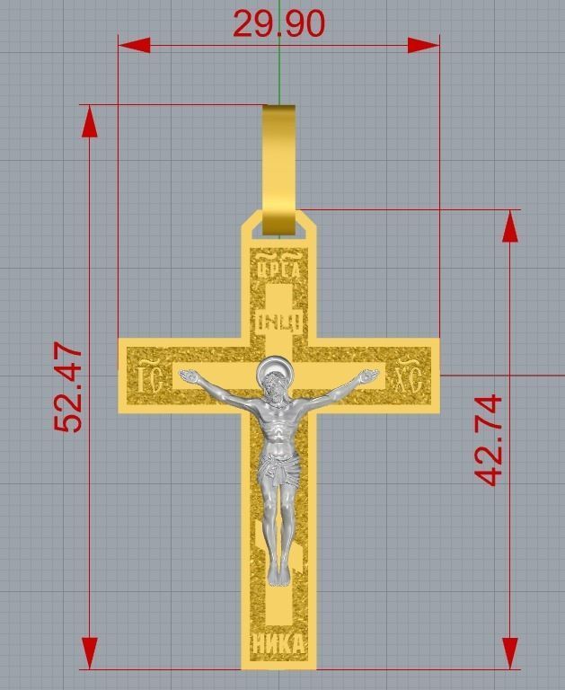 cross jesus on pendant 3D print model_5