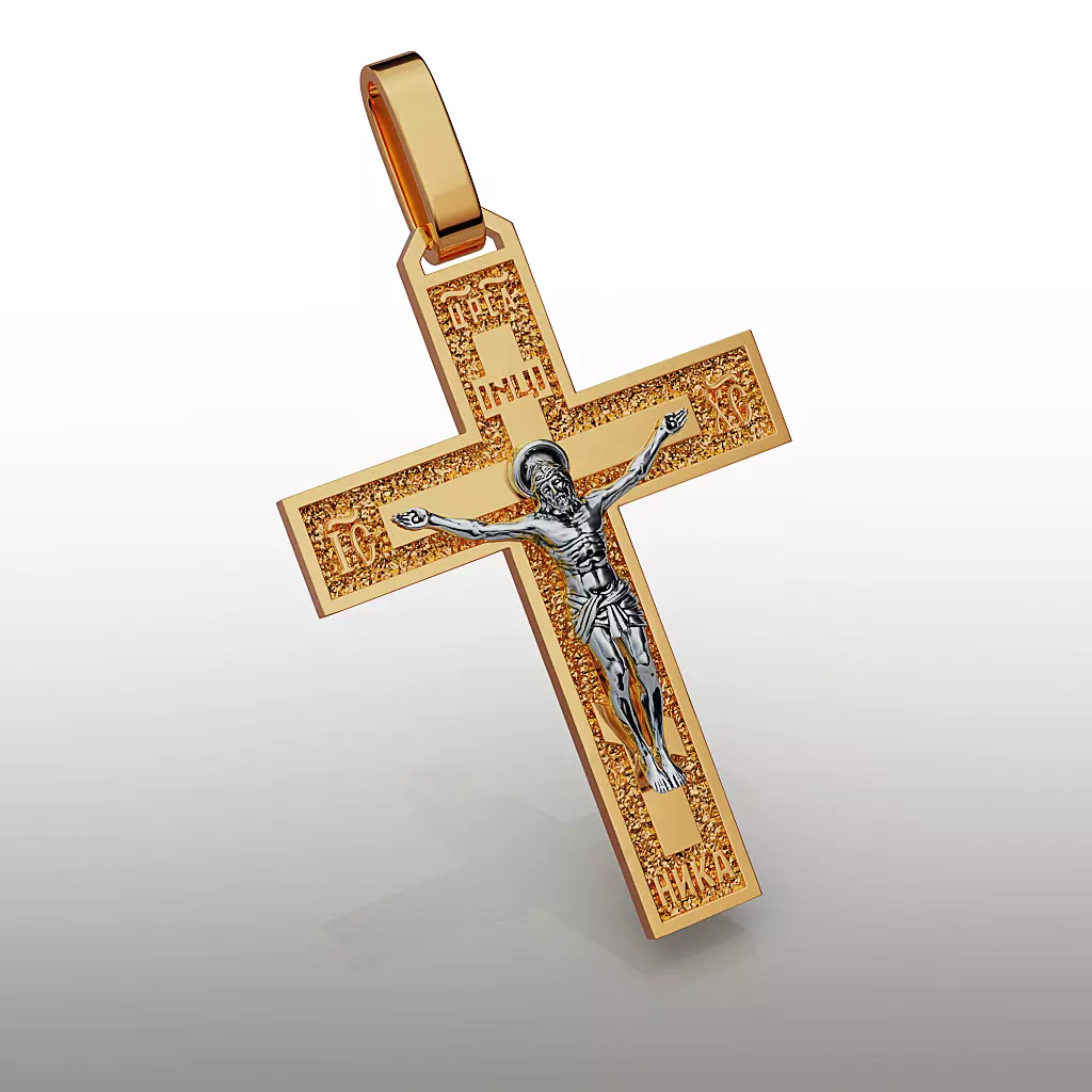 cross jesus on pendant 3D print model_0