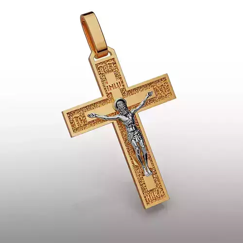 cross jesus on pendant 3D print model