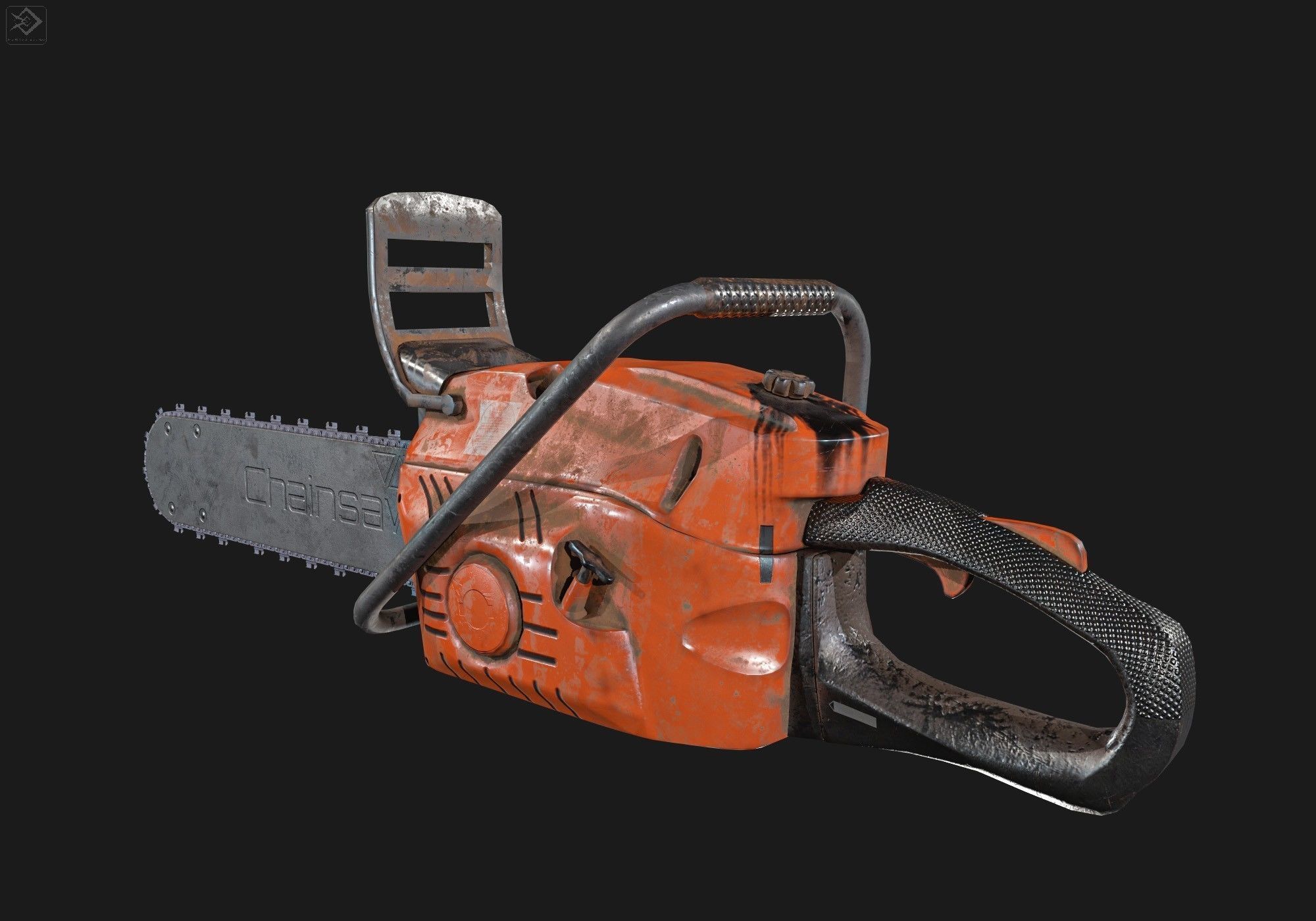 Chainsaw Low-poly 3D model_13